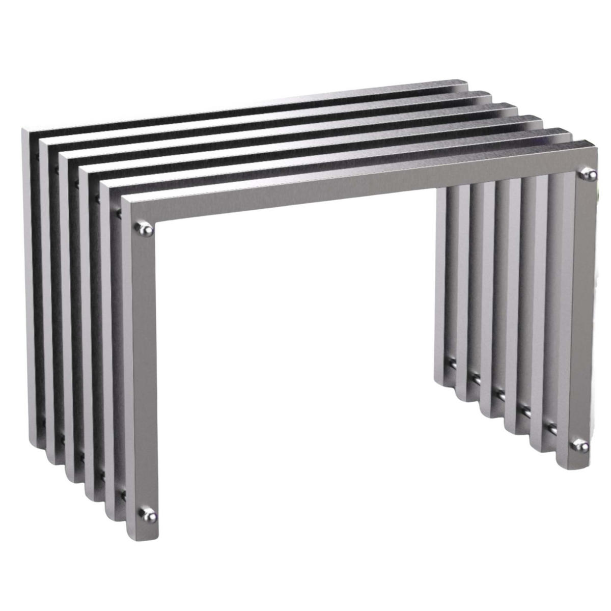 SITZHOCKER Edelstahl Modern 60 cm Sitzbank - Silberfarben, Metall (60/43.5/37cm) - DanDiBo