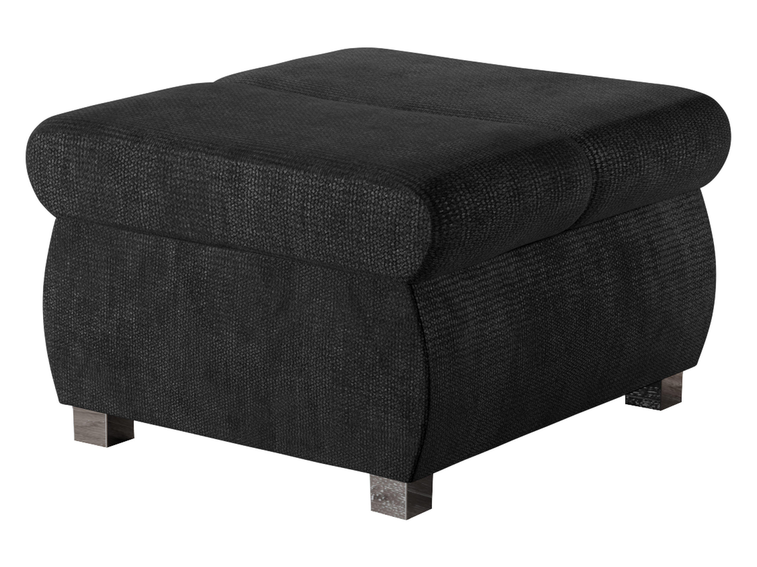 POLSTERHOCKER Bangkok Klein - Anthrazit/Silberfarben, Holz/Kunststoff (60/39/60cm) - MIRJAN24