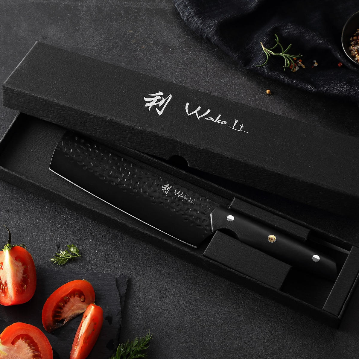 NAKIRIMESSER 18 cm - Schwarz, Metall (1cm) - Wakoli