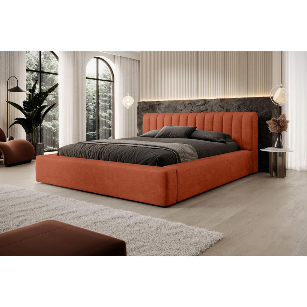 Thumbnail - Fun Möbel Polsterbett, Rotbraun, Textil, 140x200 cm, Schlafzimmer, Betten, Polsterbetten