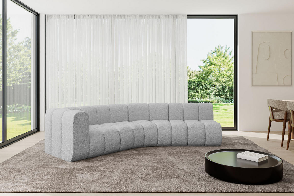 ECKSOFA modulares Sofa Karex-L1 - 308x194x70 cm Hellgrau - Hellgrau, Holzwerkstoff/Textil (308/194cm) - ALTDECOR
