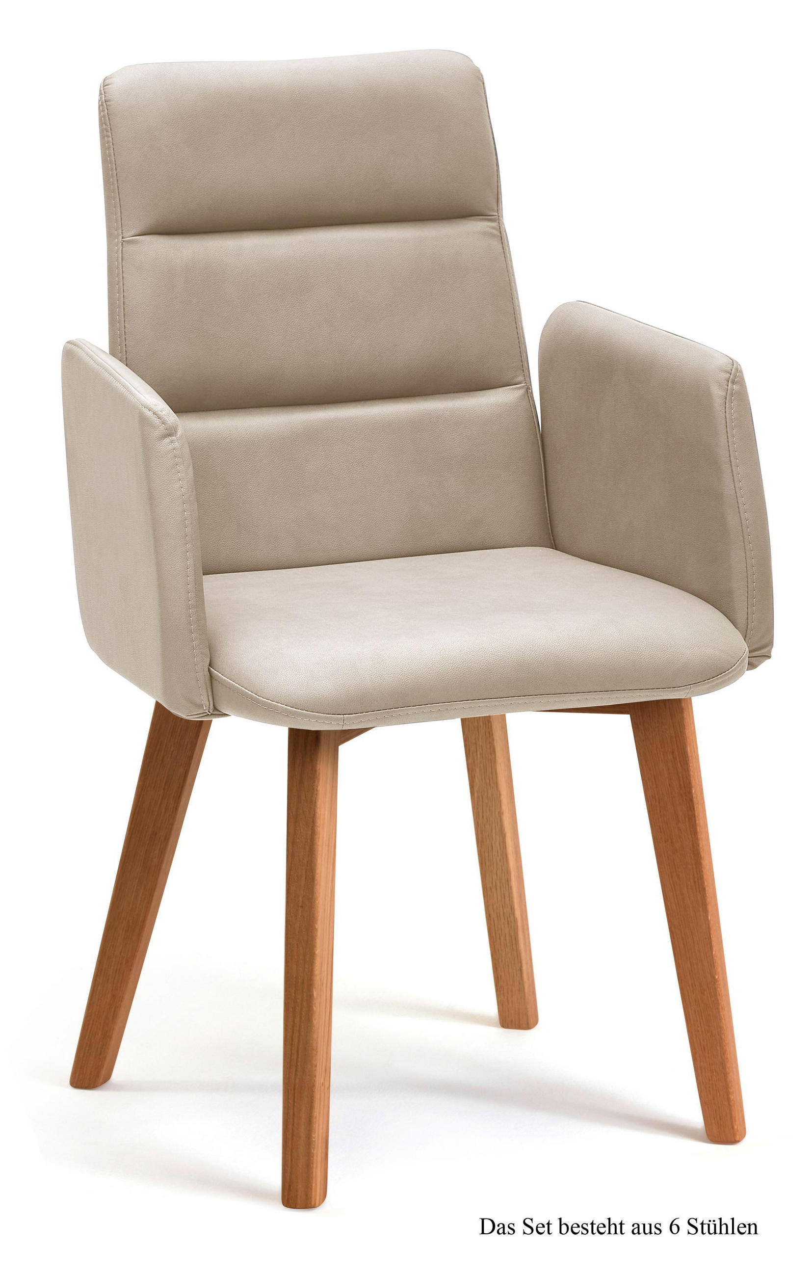 ARMLEHNSTUHL (6er-Set) Darelle 52x92x60 Eiche geölt/Natur - Eichefarben/Naturfarben, Kunststoff (60/92/52cm) - 58aufmkessel