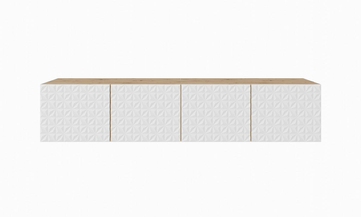 TV-SCHRANK CALI - Eiche Artisan/Weiß, Holzwerkstoff (200/41/40cm) - Meblini