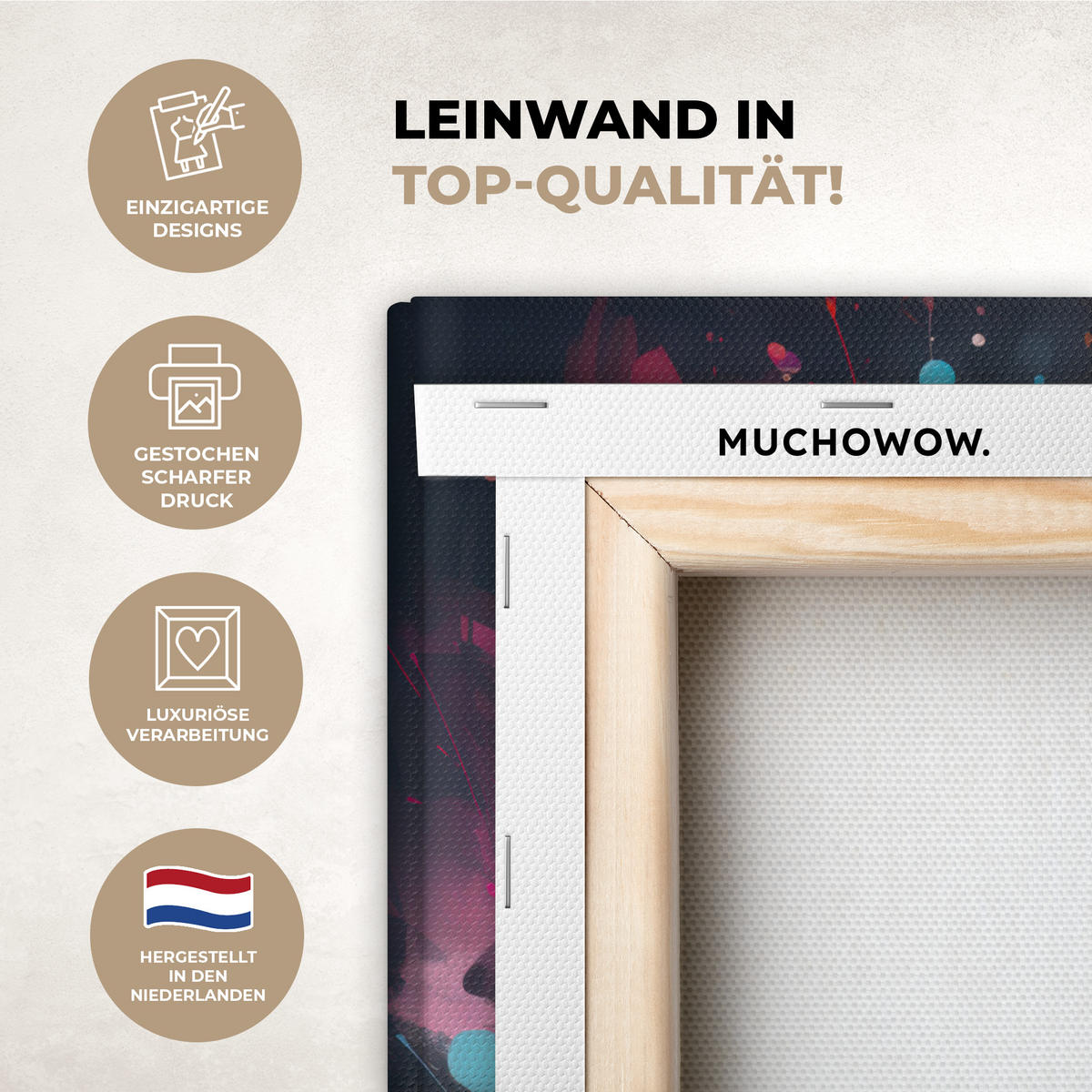 LEINWANDBILD Panda - Jacke - Graffiti - Orange Room Decor 30x40 cm - Orange, Textil (30/40cm) - MuchoWow