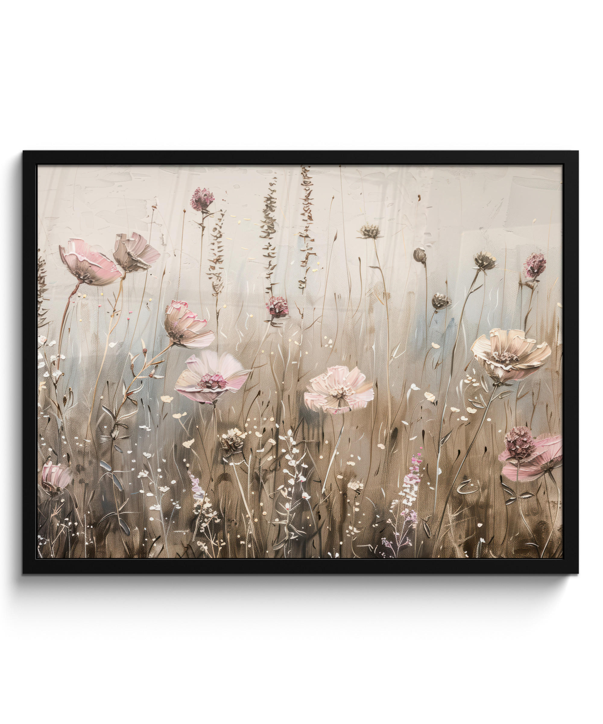 POSTER S OKVIROM Cvijeće 80x60 cm - bež, papir (80/60cm) - MuchoWow
