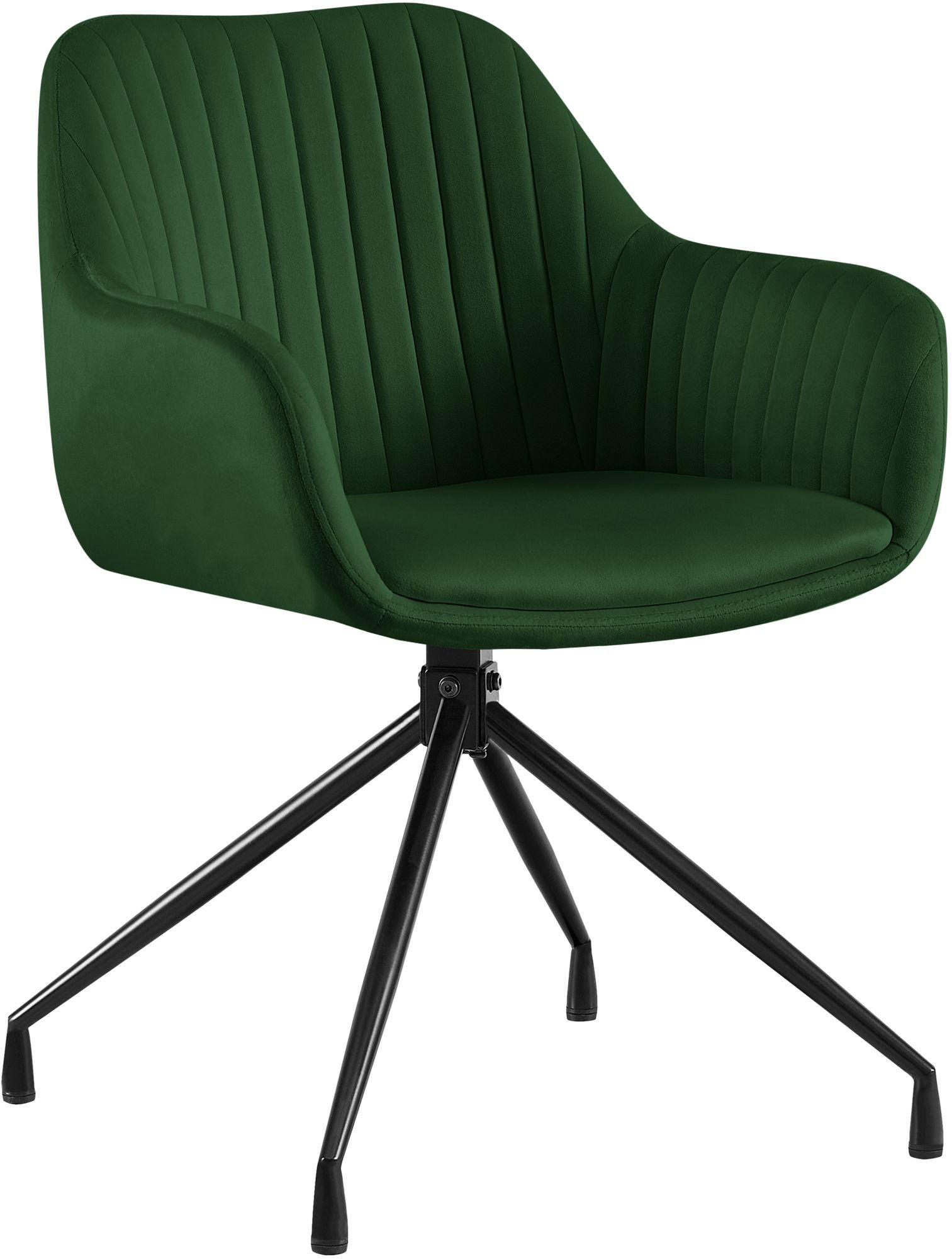 ESSZIMMERSTUHL Samt Grün - Schwarz/Grün, Textil/Metall (58/81/58cm) - CLP