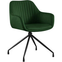 ESSZIMMERSTUHL Samt Grün - Schwarz/Grün, Textil/Metall (58/81/58cm) - CLP