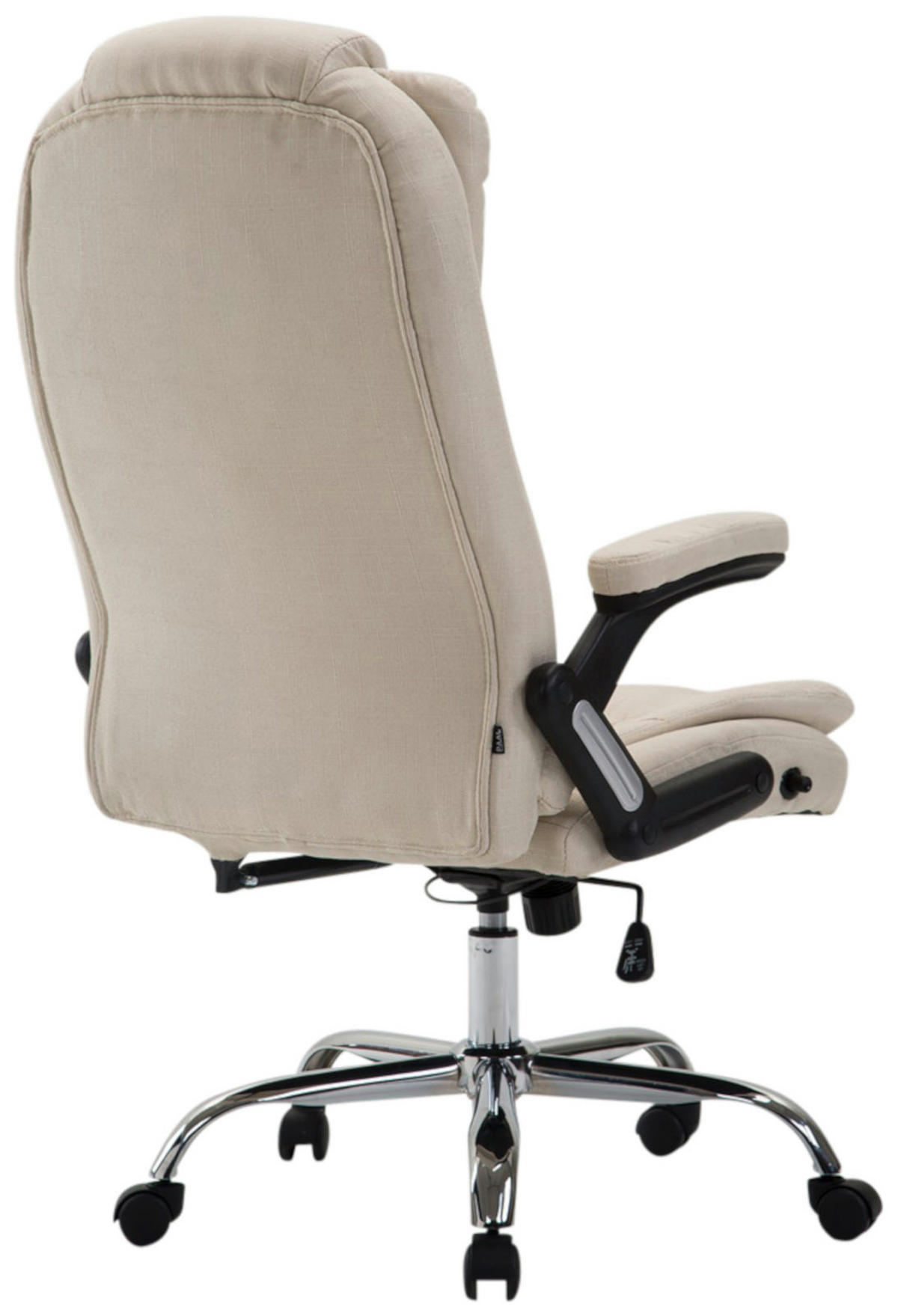 CHEFSESSEL Stoff Creme - Chromfarben/Creme, Textil/Metall (69.5/113/78cm) - CLP