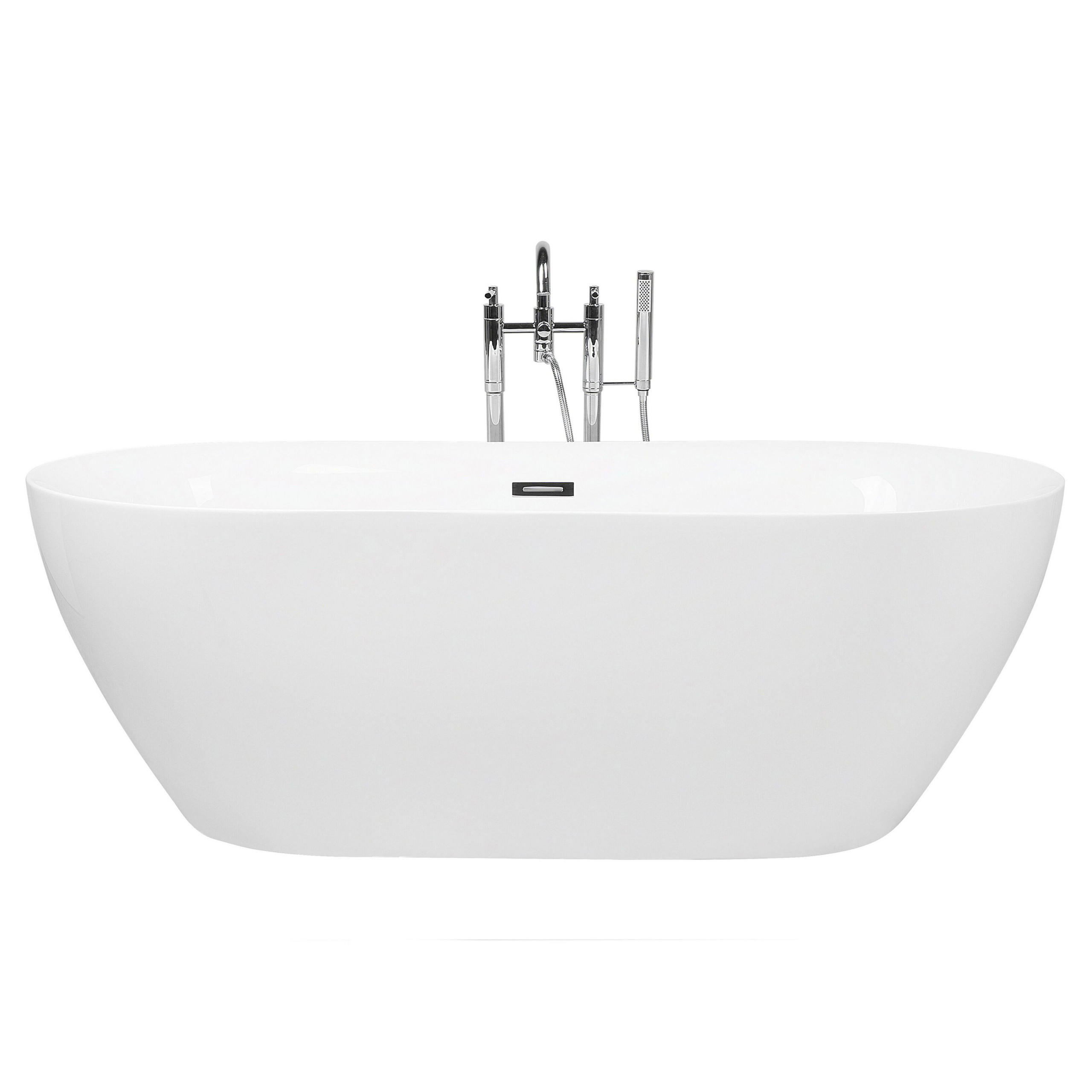 BADEWANNE FREISTEHEND 80x170x59 cm weiß Carrera - Weiß, Kunststoff (80/59/170cm) - Beliani