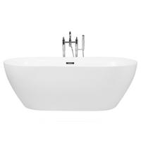 BADEWANNE FREISTEHEND 80x170x59 cm weiß Carrera - Weiß, Kunststoff (80/59/170cm) - Beliani