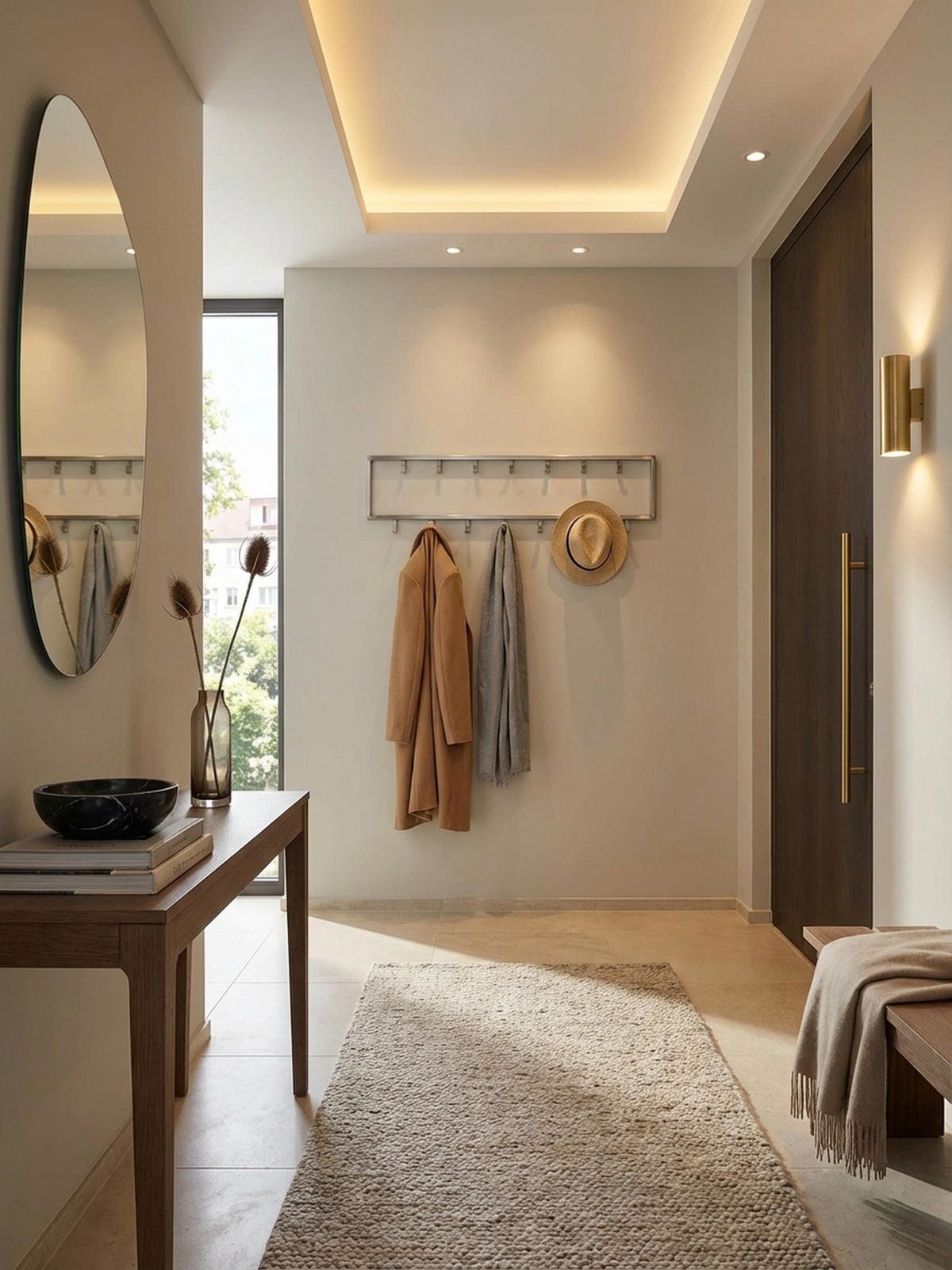 WANDGARDEROBE Metall Silber Modern mit 15 Haken - Silberfarben, Metall (80/20/4cm) - KADIMA DESIGN