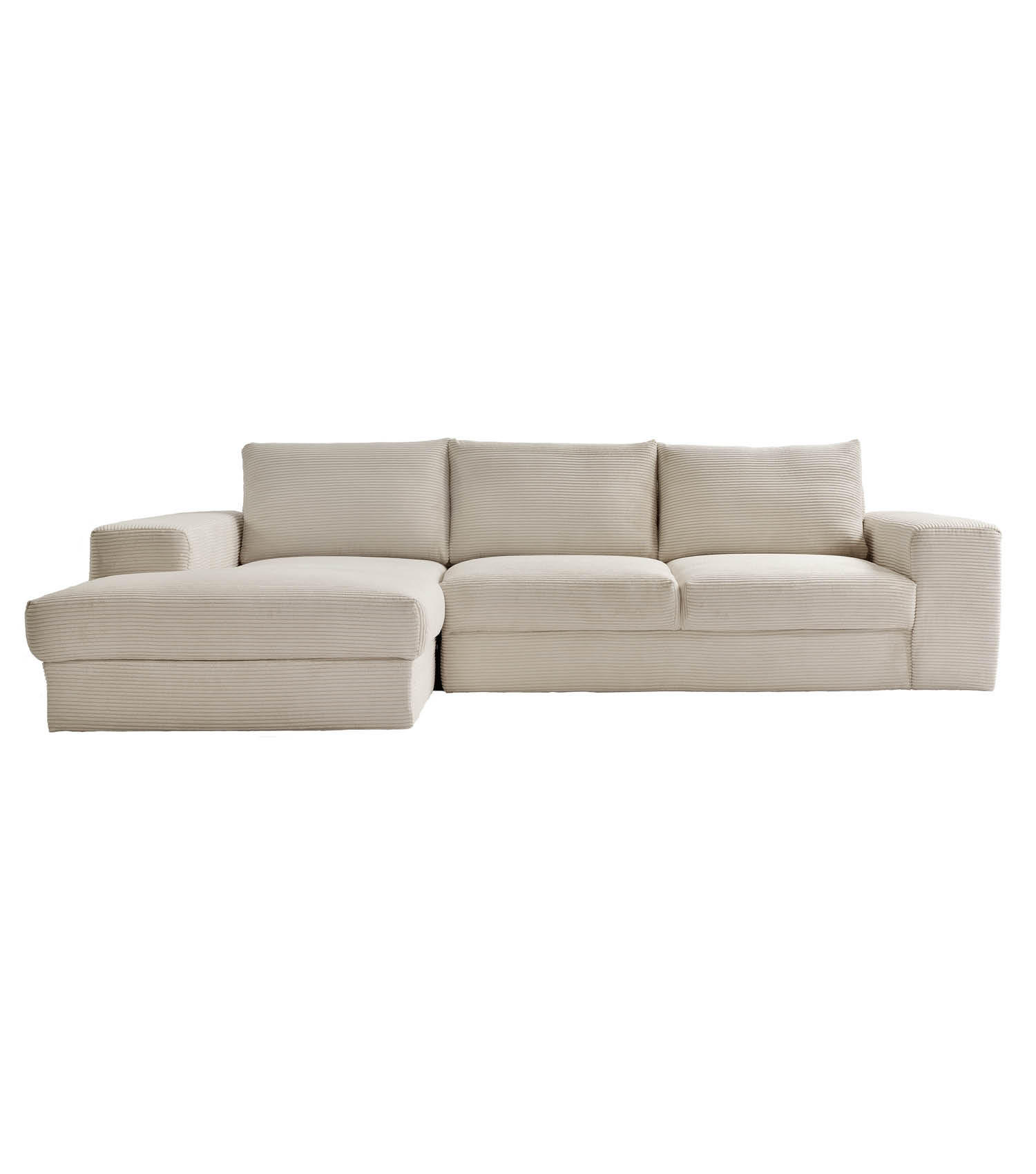 ECKSOFA Der Klassiker Recamiere links - Beige, Textil (280/190cm) - Mokebo