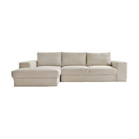 ECKSOFA Der Klassiker Recamiere links - Beige, Textil (280/190cm) - Mokebo