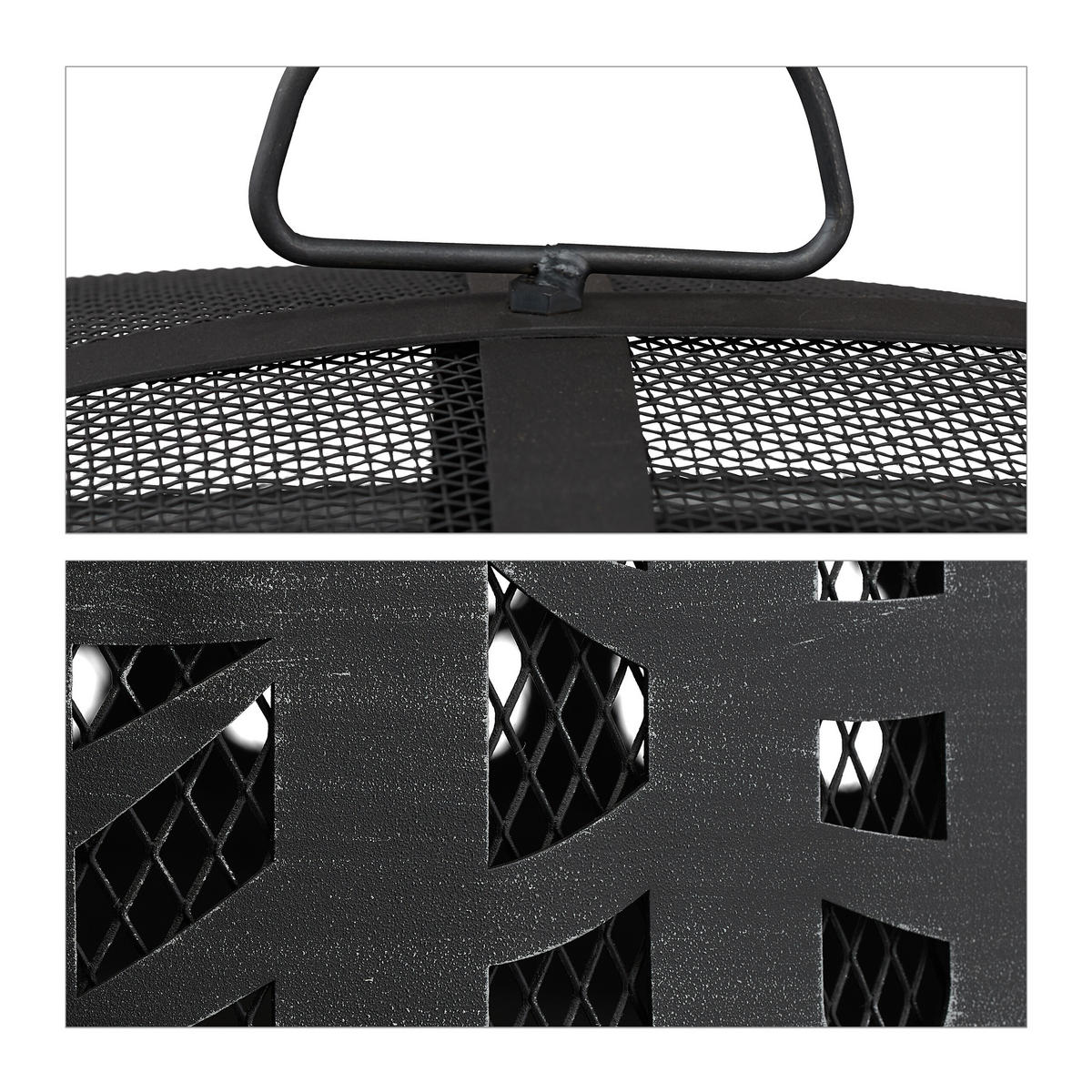 FEUERSCHALE - Schwarz, Metall (75/55/75cm) - Relaxdays