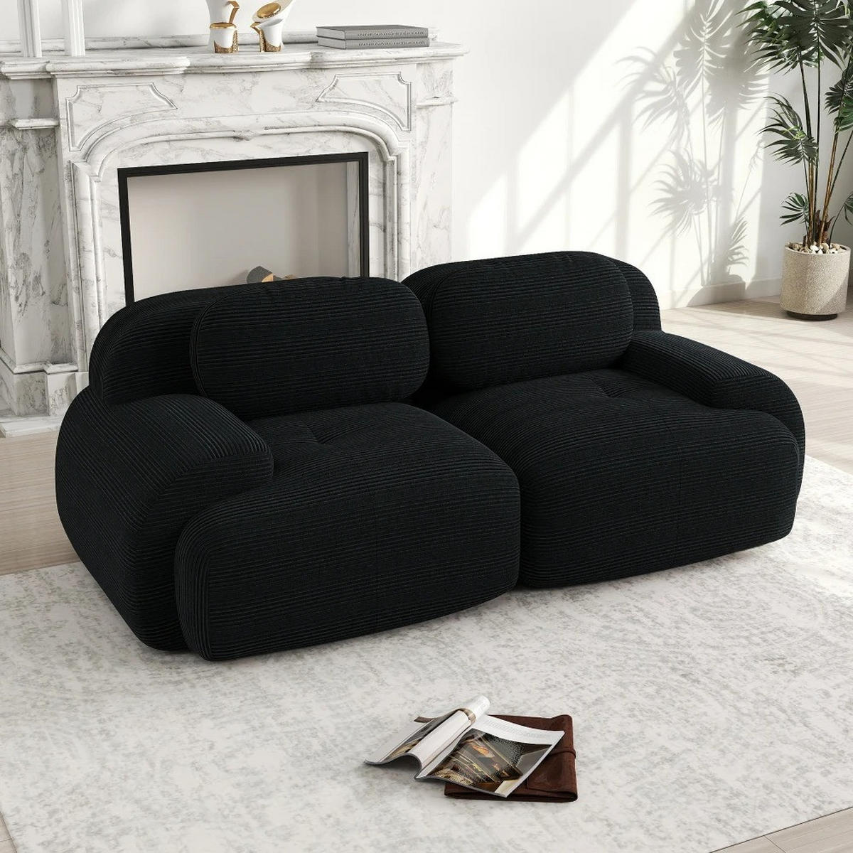 SCHLAFSOFA 3-in-1 Klappsofa Beige, 1 Stück, mit Kissen - Schwarz, Textil (138/70/103cm) - Kaket