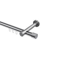 INNENLAUF-GARDINENSTANGEN-SET Prestige Santo 140 cm, 1-läufig, 20 mm Ø Chrom - Chromfarben, Metall (140cm) - INTERDECO
