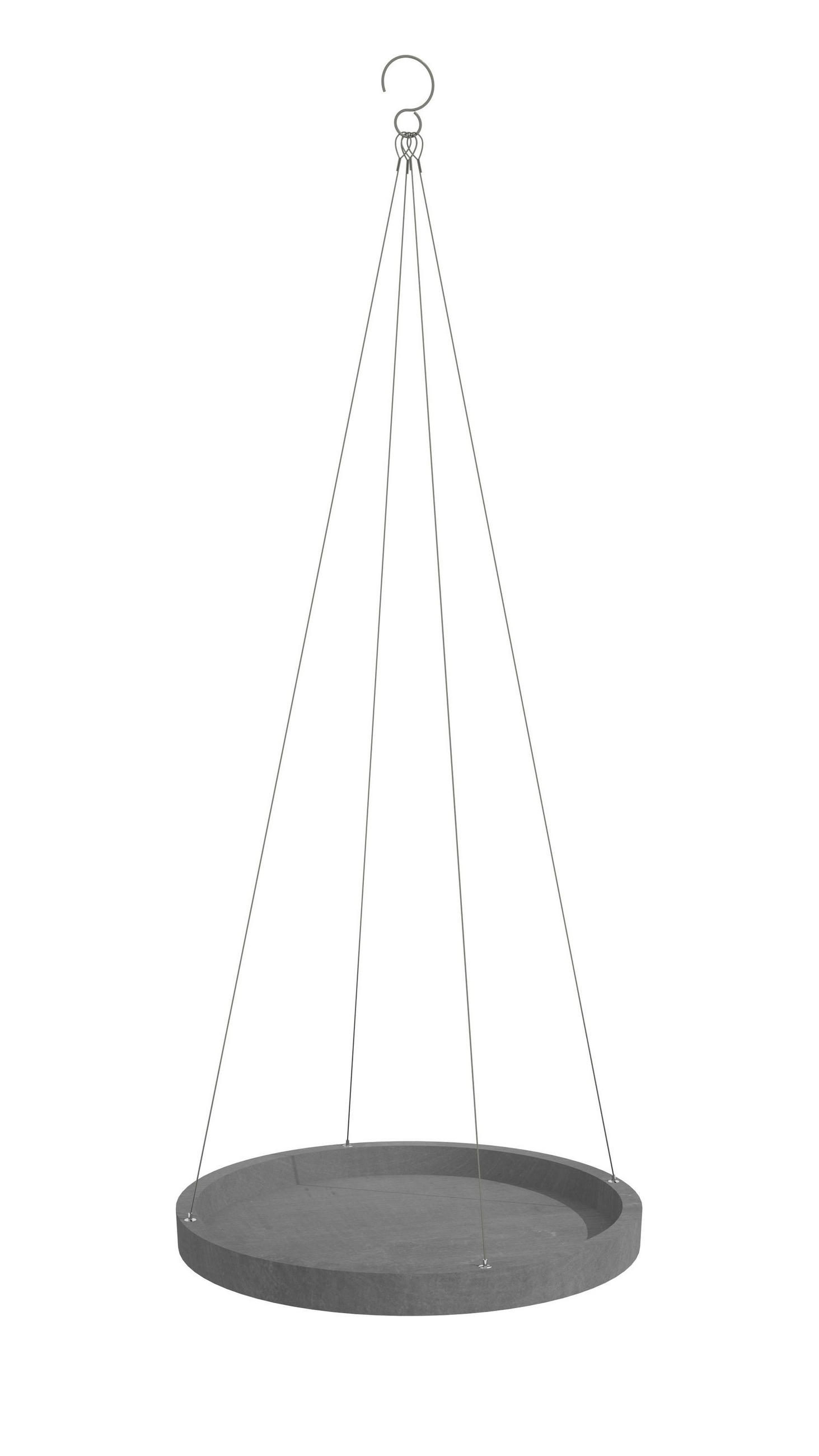 BLUMENTOPFUNTERSETZER Hängend 36/3 cm Grau - Grau, Kunststoff (36/3cm) - Ecopots