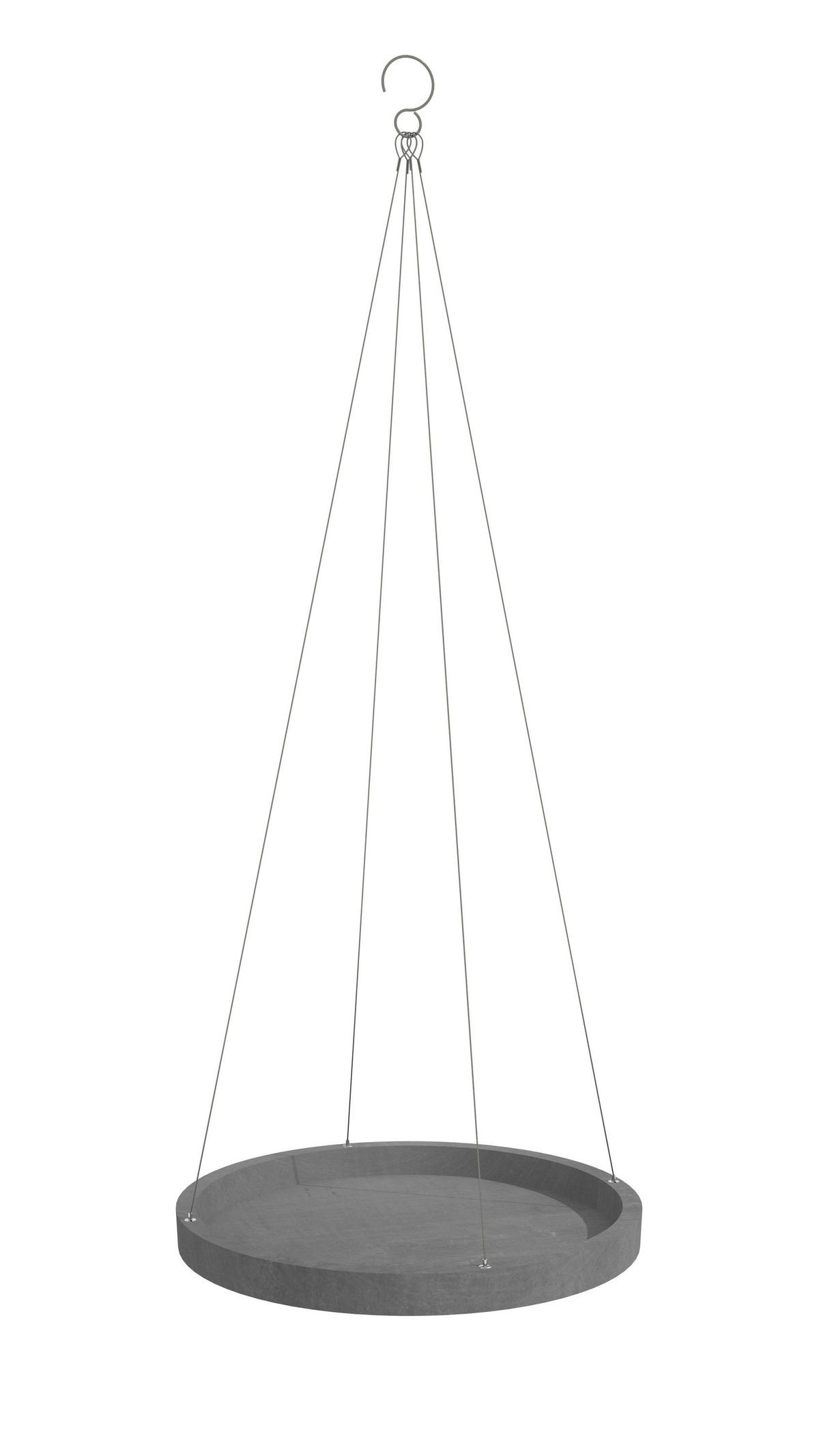 BLUMENTOPFUNTERSETZER Hängend 36/3 cm Grau - Grau, Kunststoff (36/3cm) - Ecopots