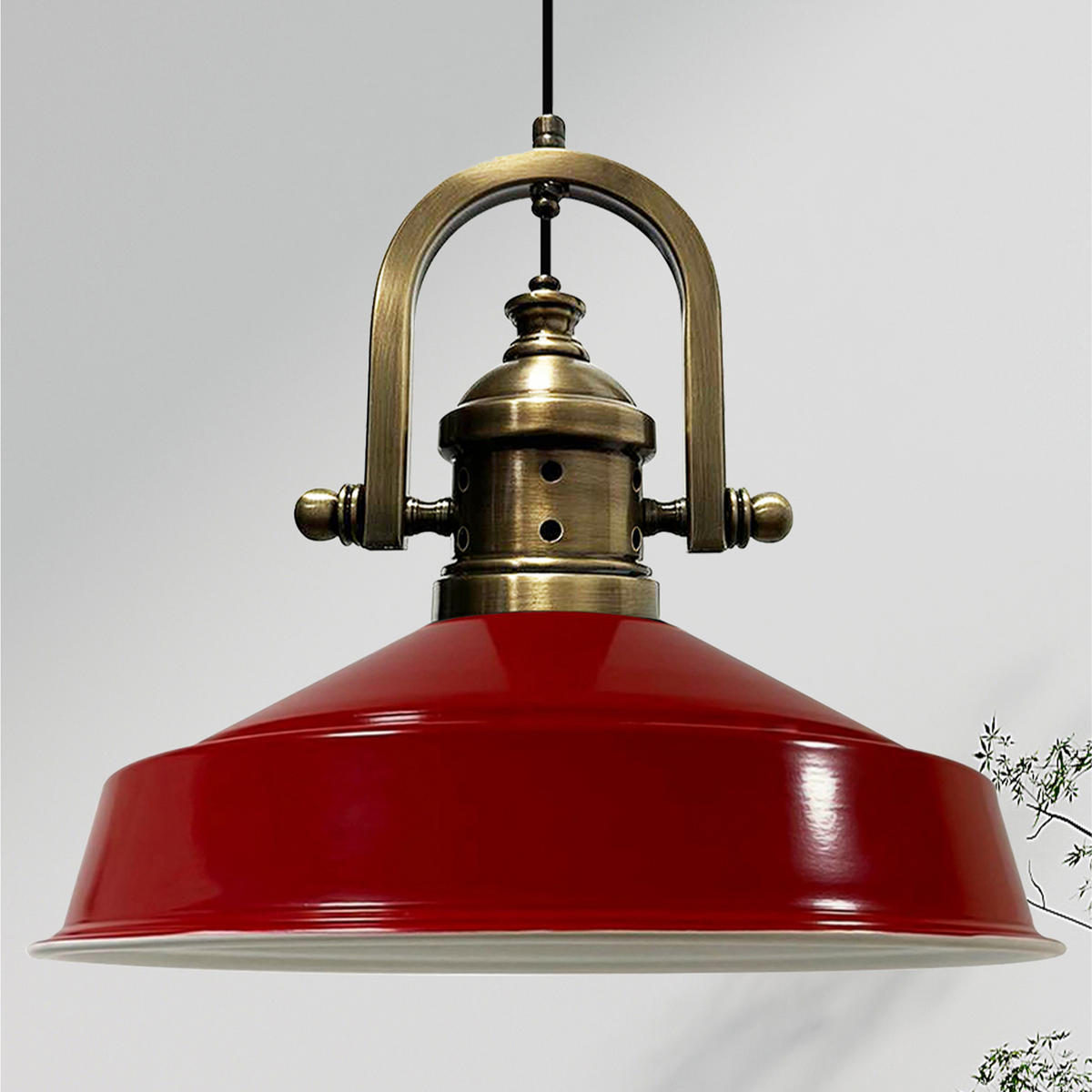 HÄNGELAMPE Industrial Asletl-Marine Vintage 41/33 cm - Rot, Metall (41/33cm)