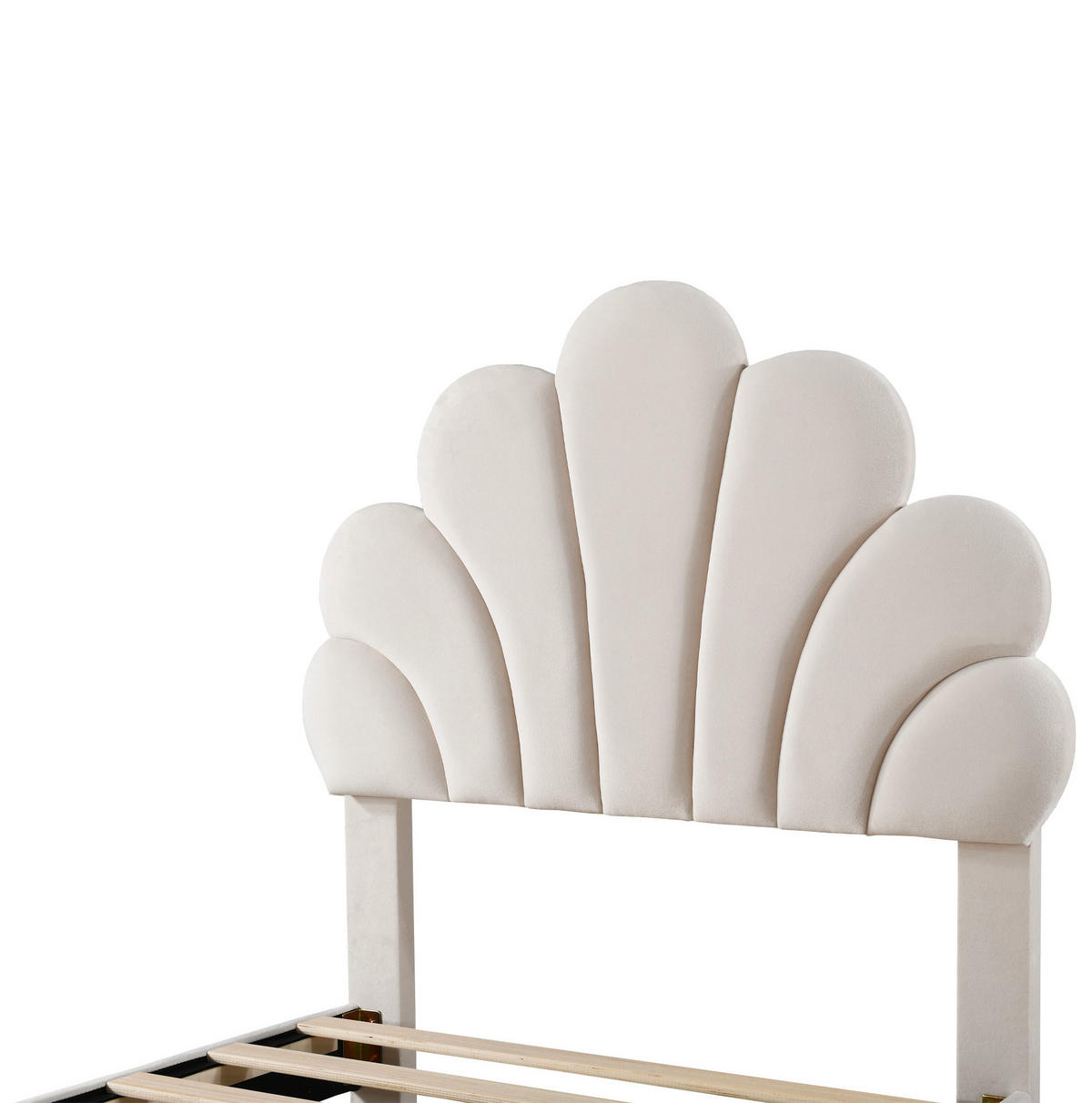 POLSTERBETT 90/200 cm Beige aus Samt mit 2 Schubladen - Beige, Textil (90/200cm) - OKMYHOME