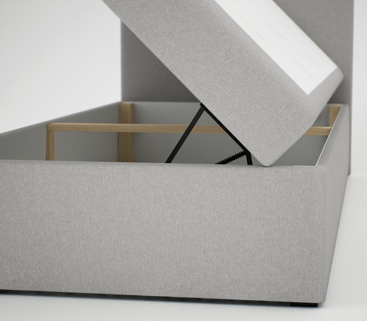 BOXBETT Verdig Mini Basic 100x200 Hellgrau Links - Hellgrau, Holz (100/200cm) - Fedve