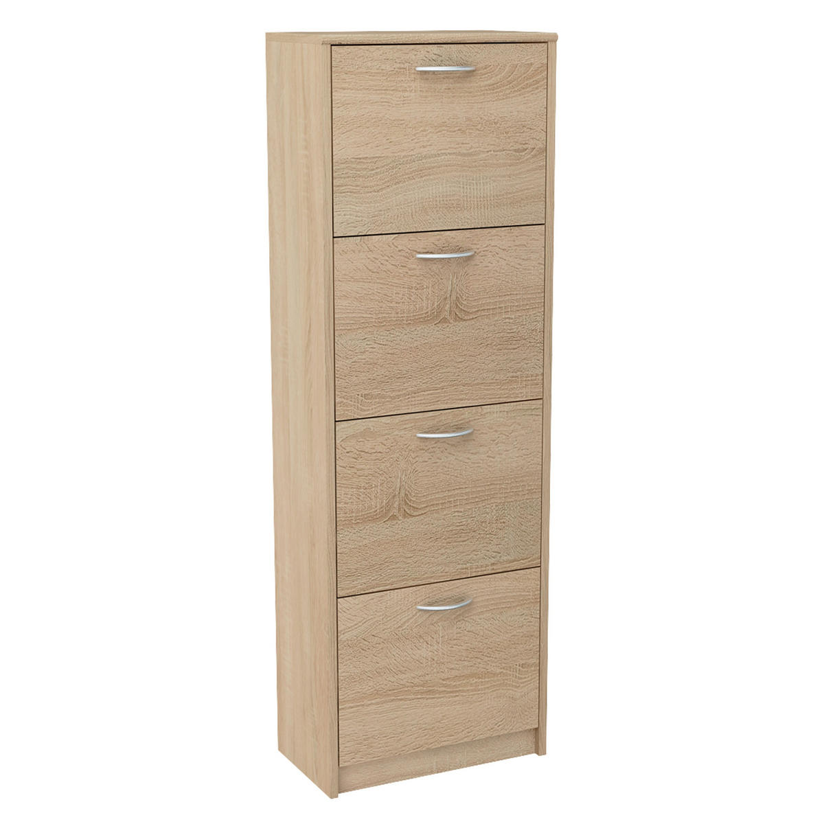SCHUHSCHRANK mit 4 Fächern in Sonoma - Sonoma Eiche, Holzwerkstoff (50/152/28cm) - Home Collective