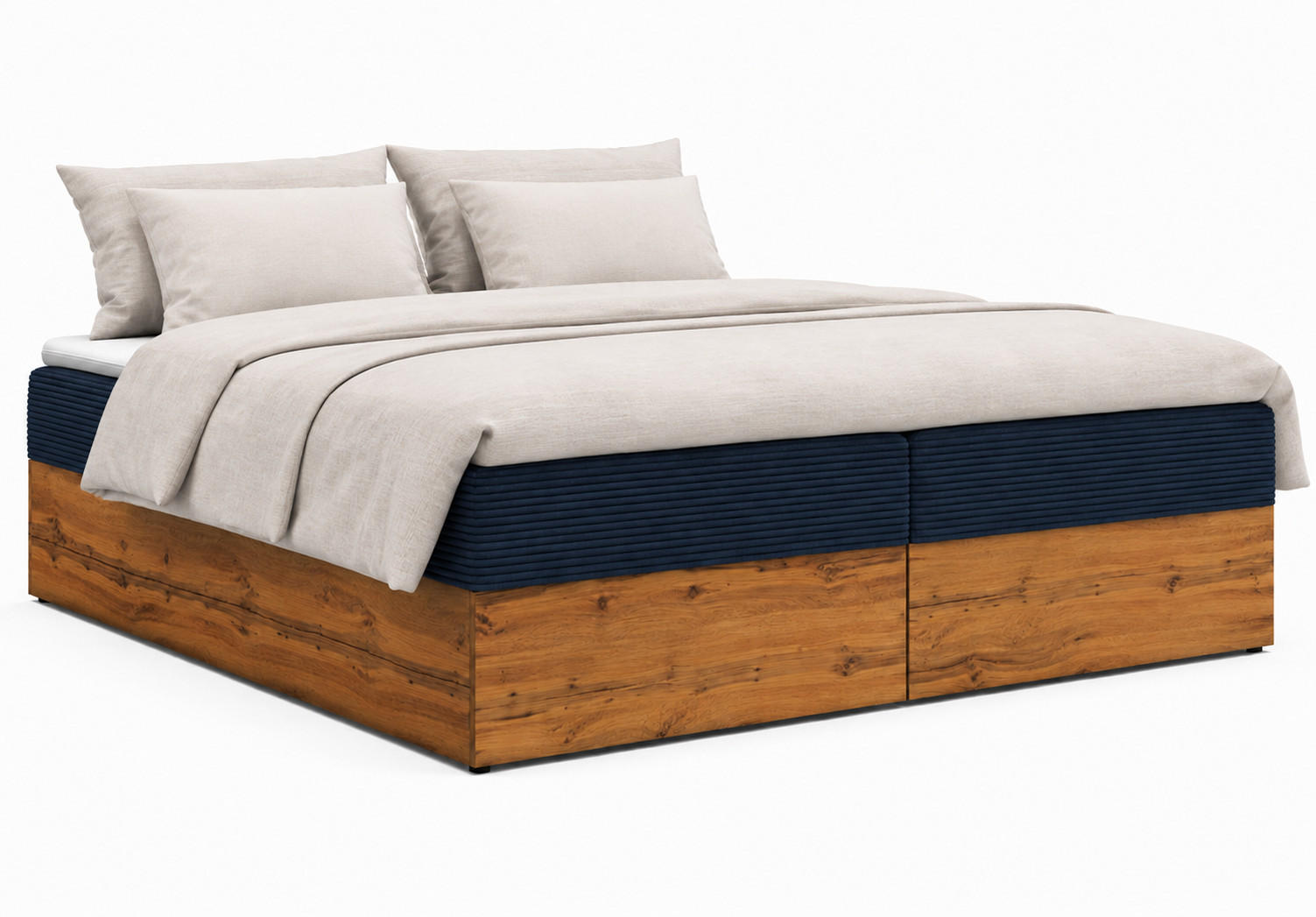 KS Home Concept Boxspringbett Dunkelblau 140x200 cm