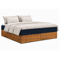 BOXSPRINGBETT LOLY 160x200 cm Bonell H3 mit Bettkasten Dunkelblau - Schwarz/Dunkelblau, Kunststoff/Textil (160/200cm) - KS Home Concept