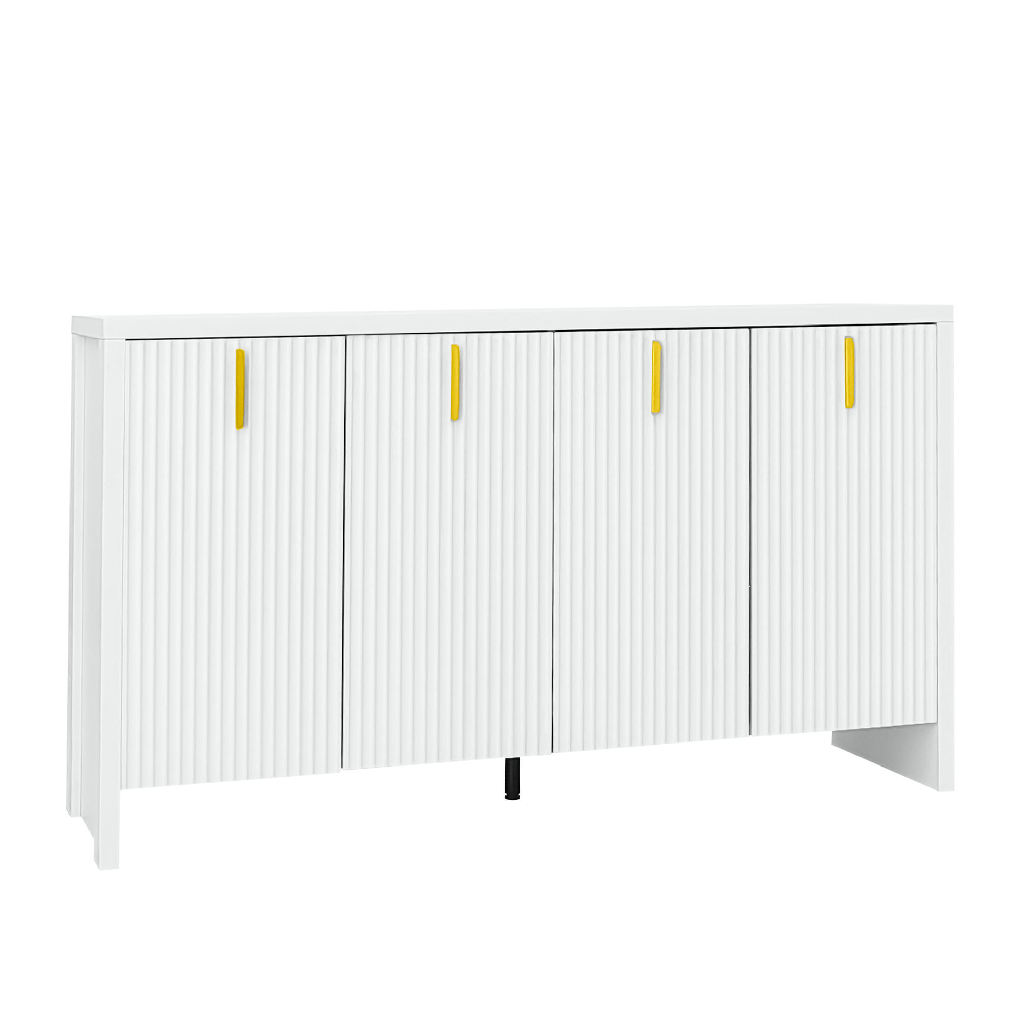 SIDEBOARD DE-38252 140/38/80 cm mit 4 Türen Weiß - Weiß, Holzwerkstoff (140/80/38cm) - ComfortXL