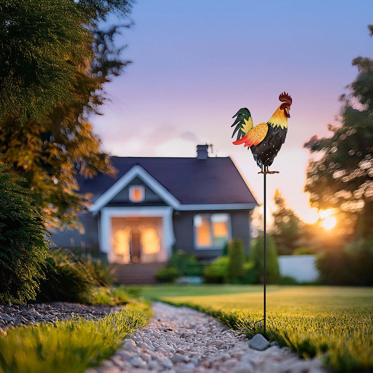 LED AUSSENLEUCHTE Metall Orange - Orange, Metall (28.5/13/100cm) - Globo Lighting