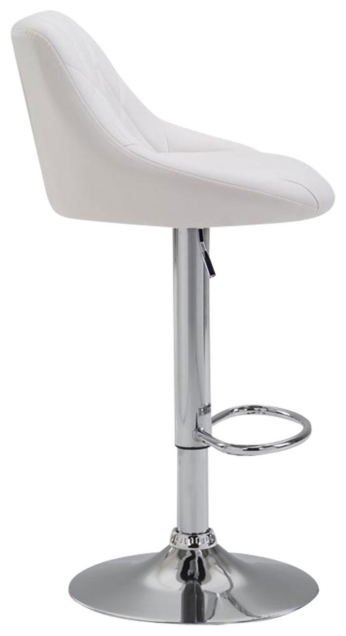 BARHOCKER Lazio 83-104x46x49 cm weiß - Weiß, Leder (46/83/49cm) - furnicato