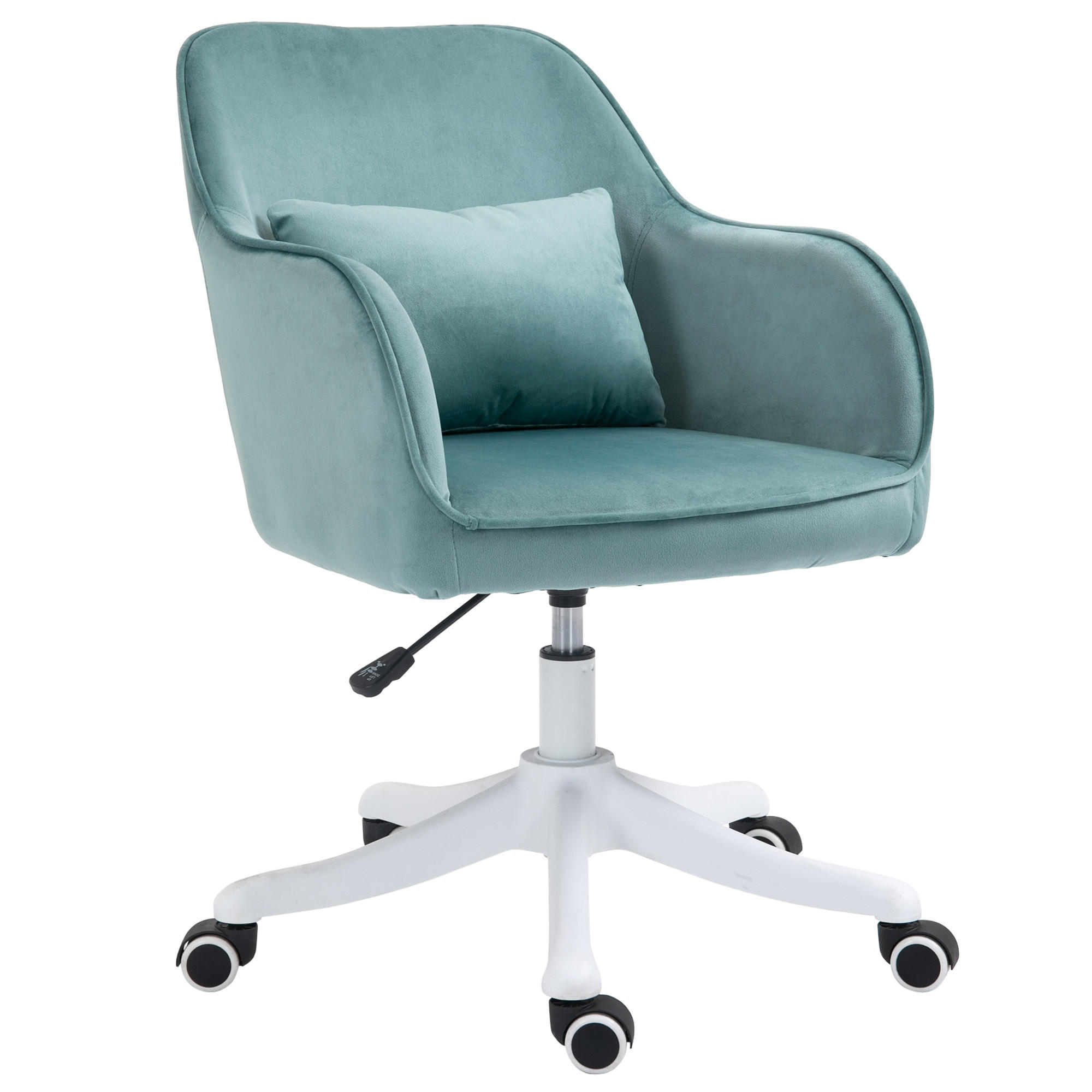 MASSAGE-BÜROSTUHL in Samtoptik mit Vibrationsfunktion 55 cm x 65 cm x 86 cm Grün - Grün, Textil (70/86/57cm)
