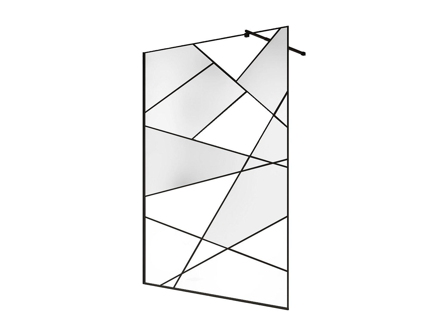 DUSCHWAND für begehbare Duschen - Siebdruck - Schwarz matt - 140 x 200 cm - TRISEO - Schwarz, Glas (140/200cm) - Vente-Unique