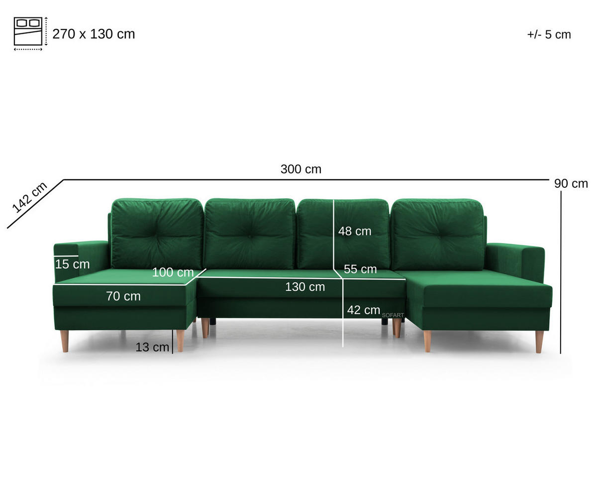 WOHNLANDSCHAFT - CARL U (Braun ) - Braun, Holzwerkstoff (300/90/142cm) - Möblo