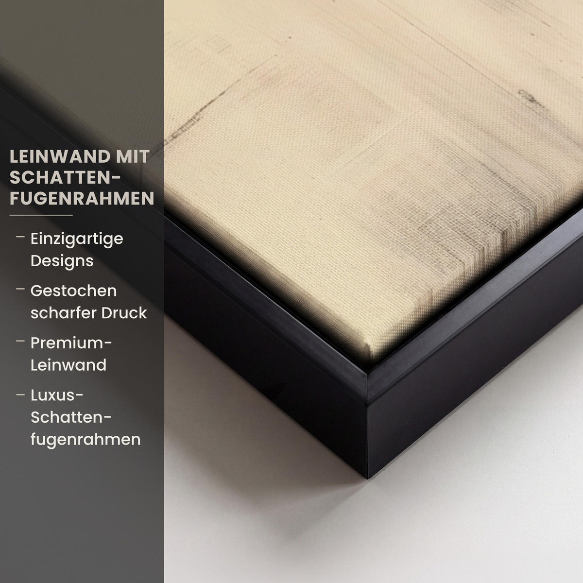 LEINWAND Bilder mit Rahmen - Kreise - Balken - Schwarz - Abstrakt - 100x70 - Schwarz, Textil (100/70cm) - MuchoWow