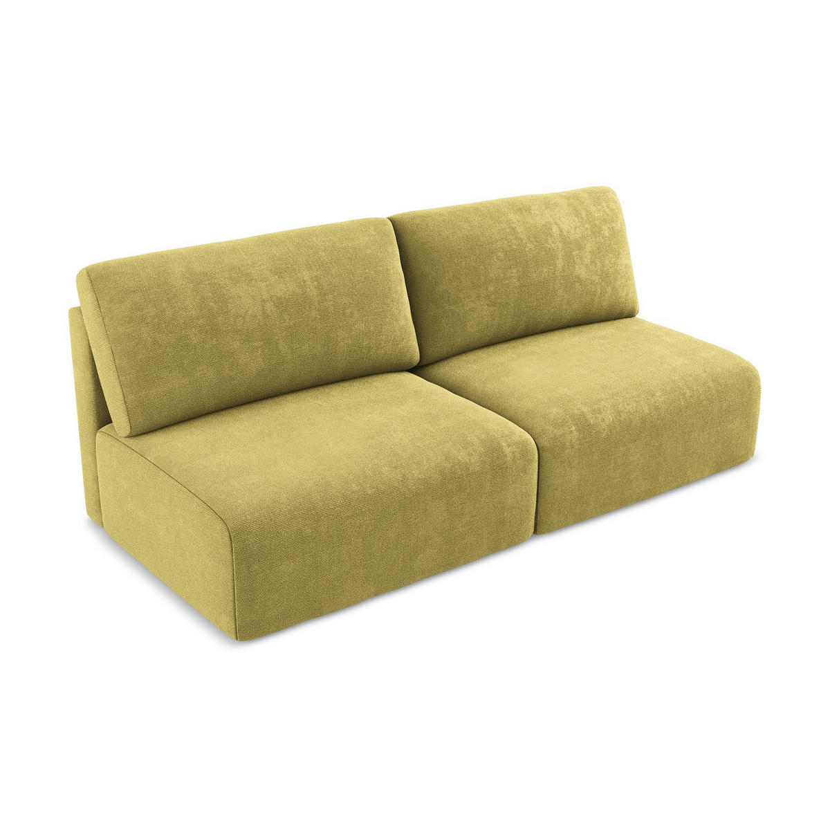 3-SITZER SOFA mit Schlaffunktion Chenille Stoff Grün - Limette/Schwarz, Kunststoff/Textil (216/79/102cm) - LaMiaSofa