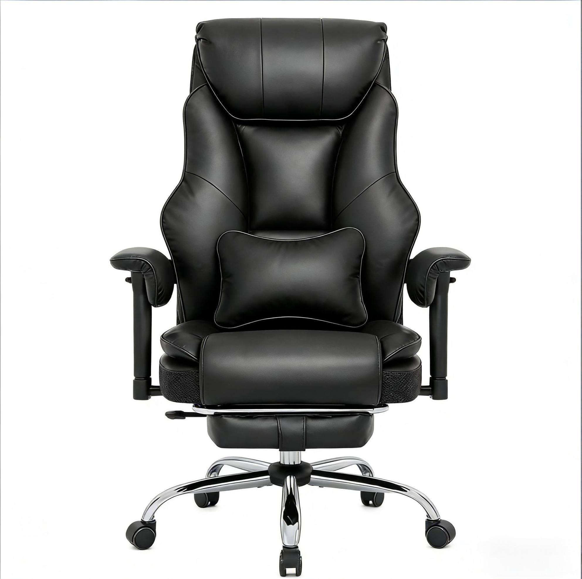 DREHSTUHL 77/71/118-125,5 cm schwarz aus PU mit 3-fach Neigung - Schwarz, Kunststoff (35.5/125.5/77cm) - OKWISH