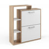 SCHUHKIPPER Orlando Sonoma 24.5 x 90 cm - Weiß/Sonoma Eiche, Holzwerkstoff (24.5/90/80cm) - Vicco
