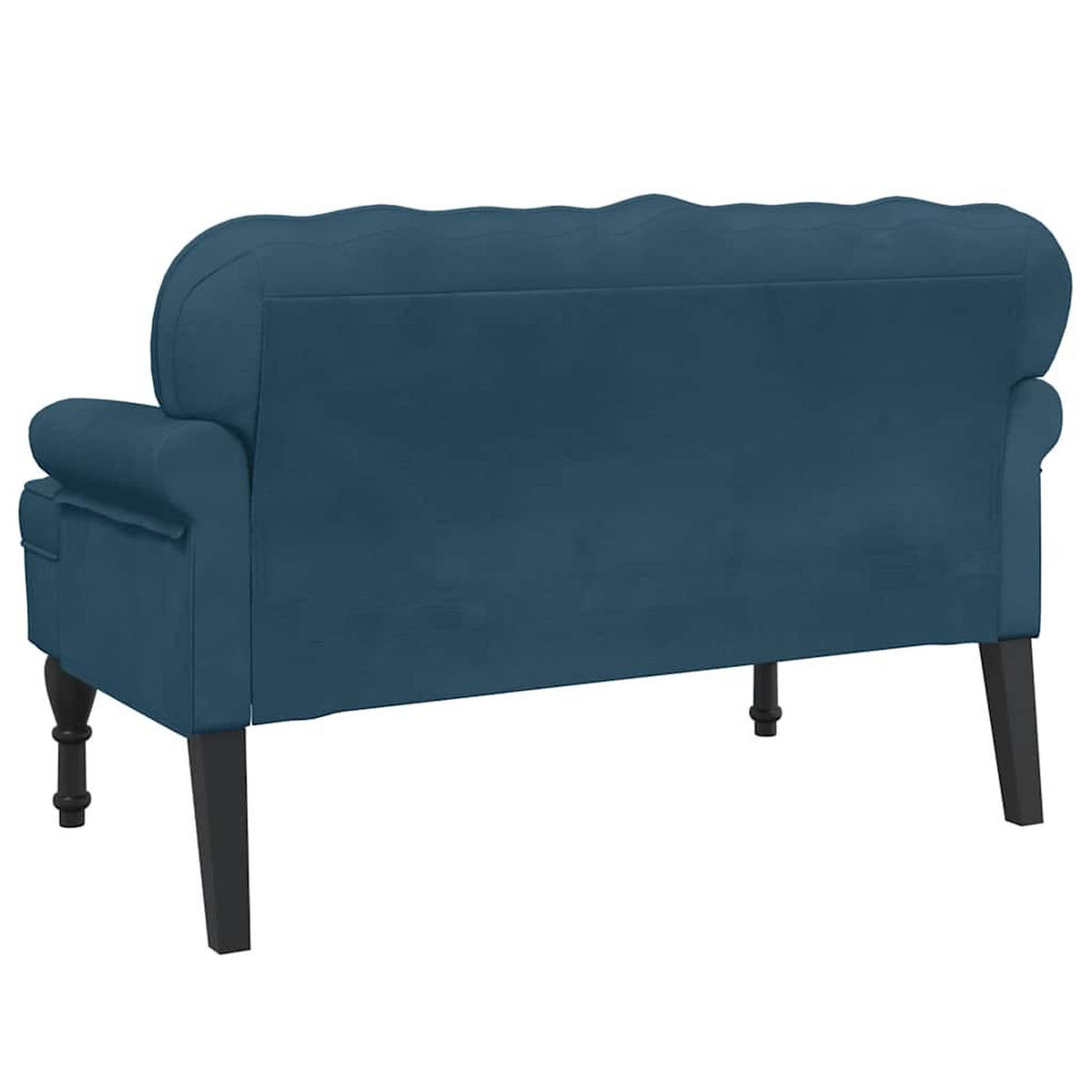 SITZBANK Mit Rückenlehne Blau 119,5/64,5/75 Cm Samt - Blau, Naturmaterialien (64.5/75/119.5cm) - vidaXL