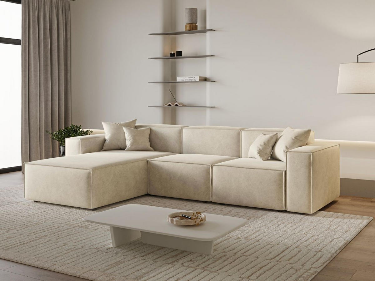 ECKSOFA Arizona Beige Links - Beige, Holz/Textil (180/265cm) - Graingold