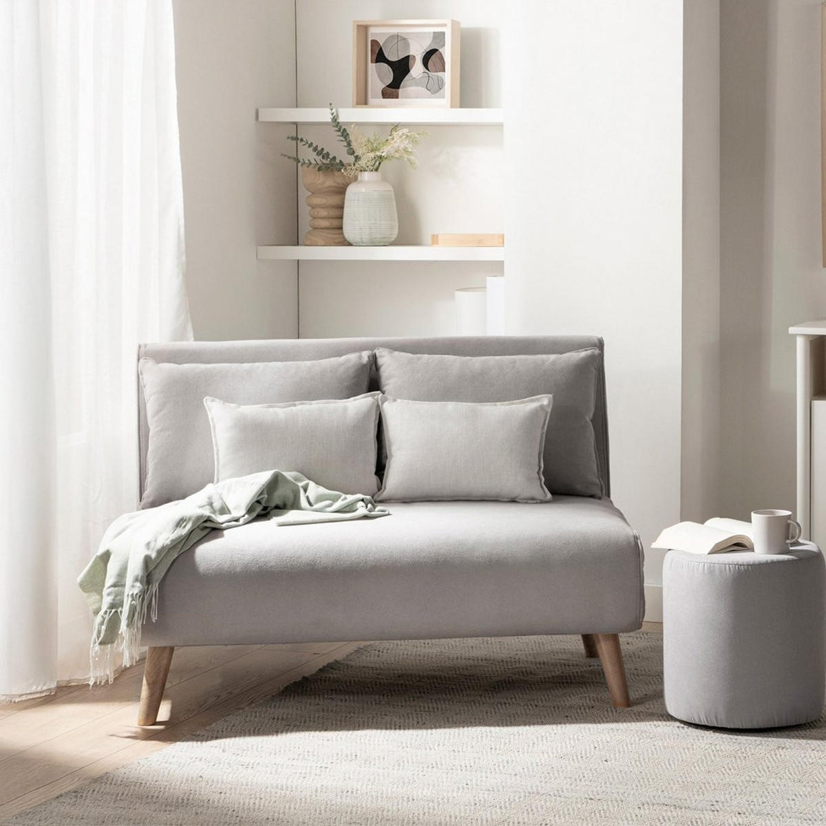 SCHLAFSOFA Noa Grau 117 cm x 79 cm - Grau, Textil (117/79/75cm)