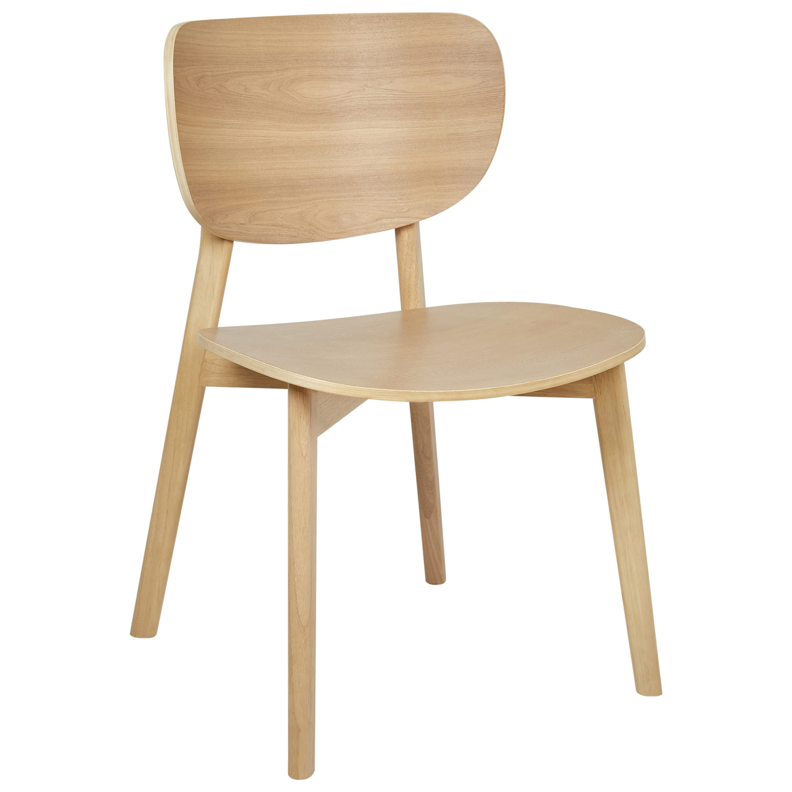 ESSZIMMERSTUHL 2er-Set Holz Hellbraun Overly - Hellbraun, Holz (49/80/47cm) - Beliani