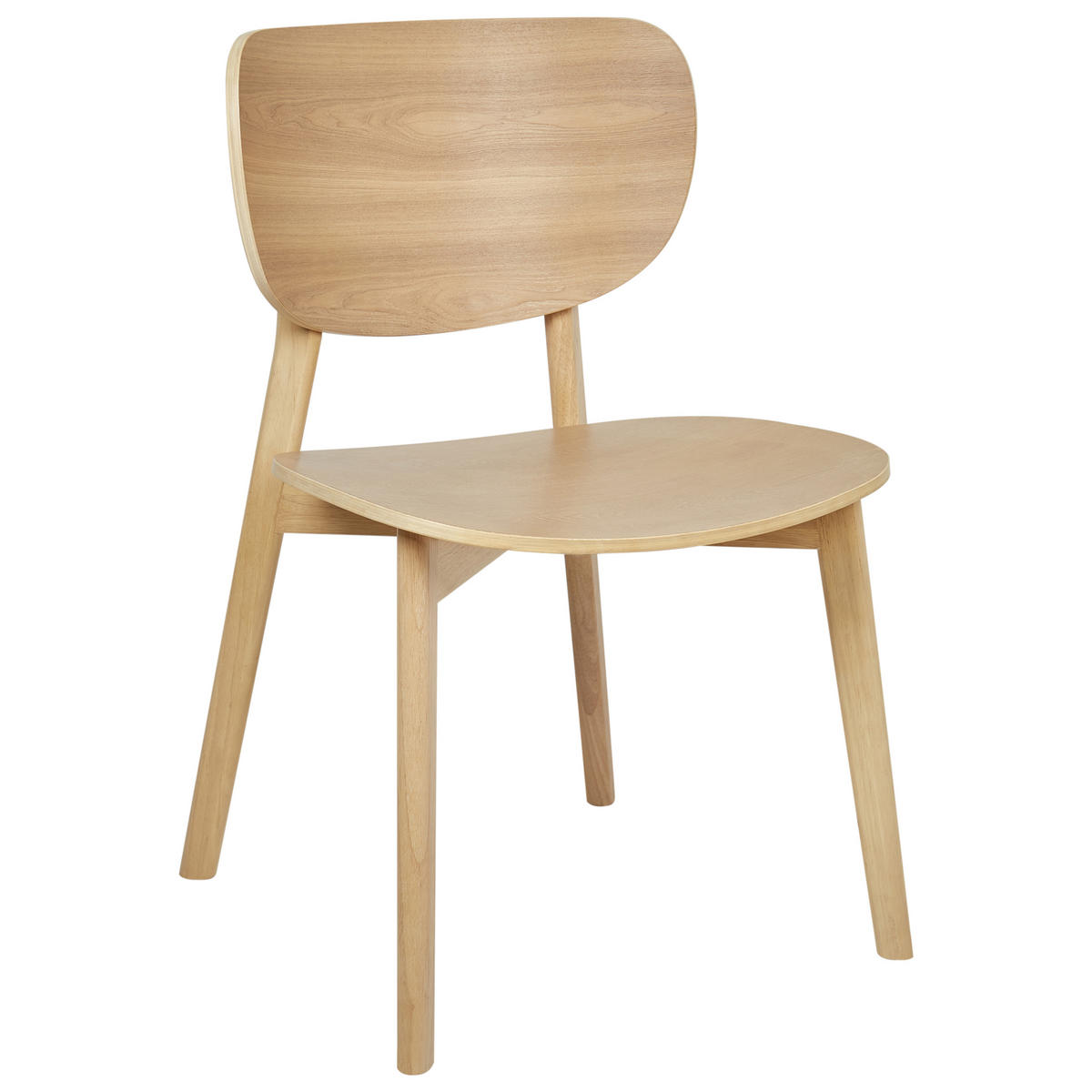 ESSZIMMERSTUHL 2er-Set Holz Hellbraun Overly - Hellbraun, Holz (49/80/47cm) - Beliani