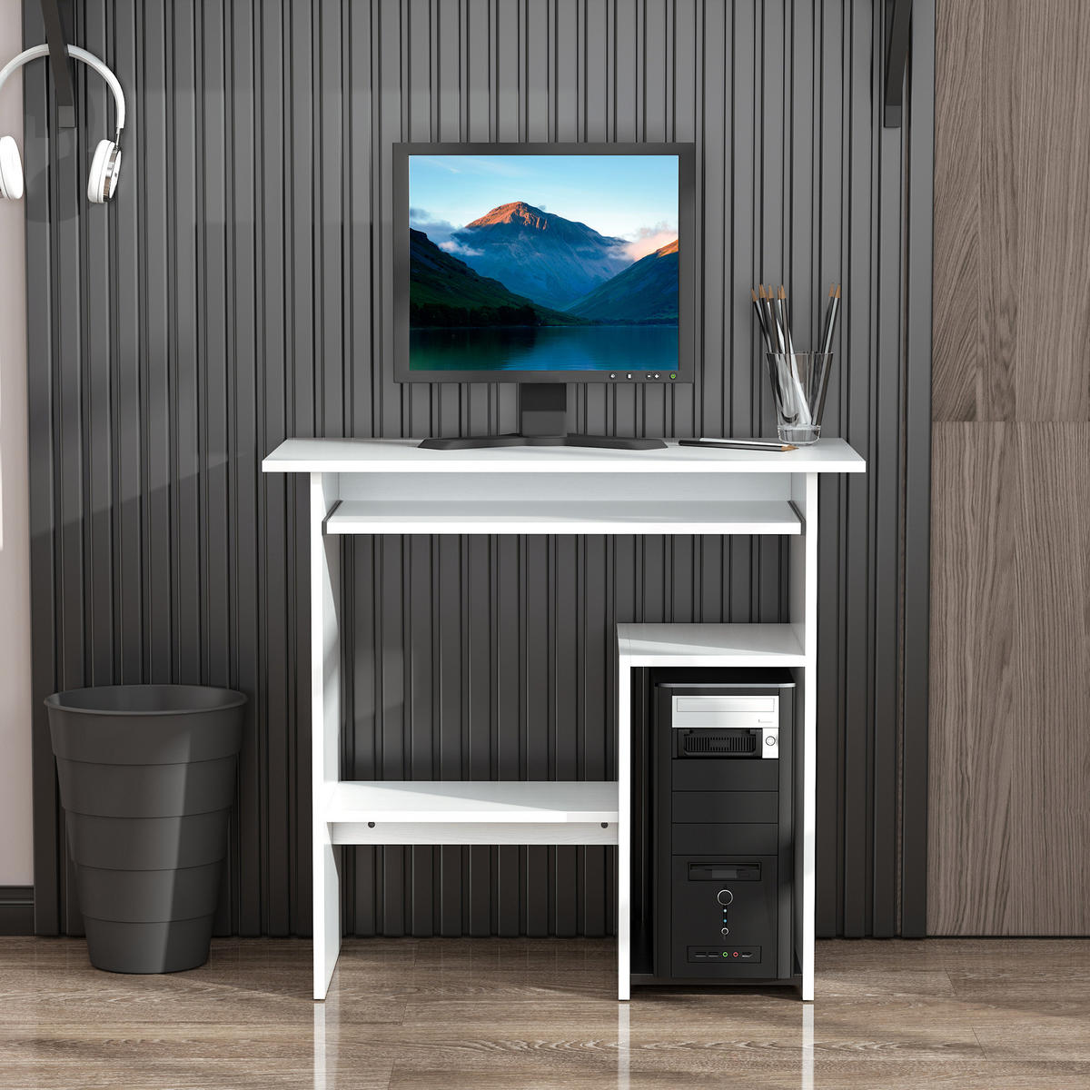 BÜROTISCH Weiß 1 Stück - Weiß, Holzwerkstoff (45/80/75cm) - GiPP