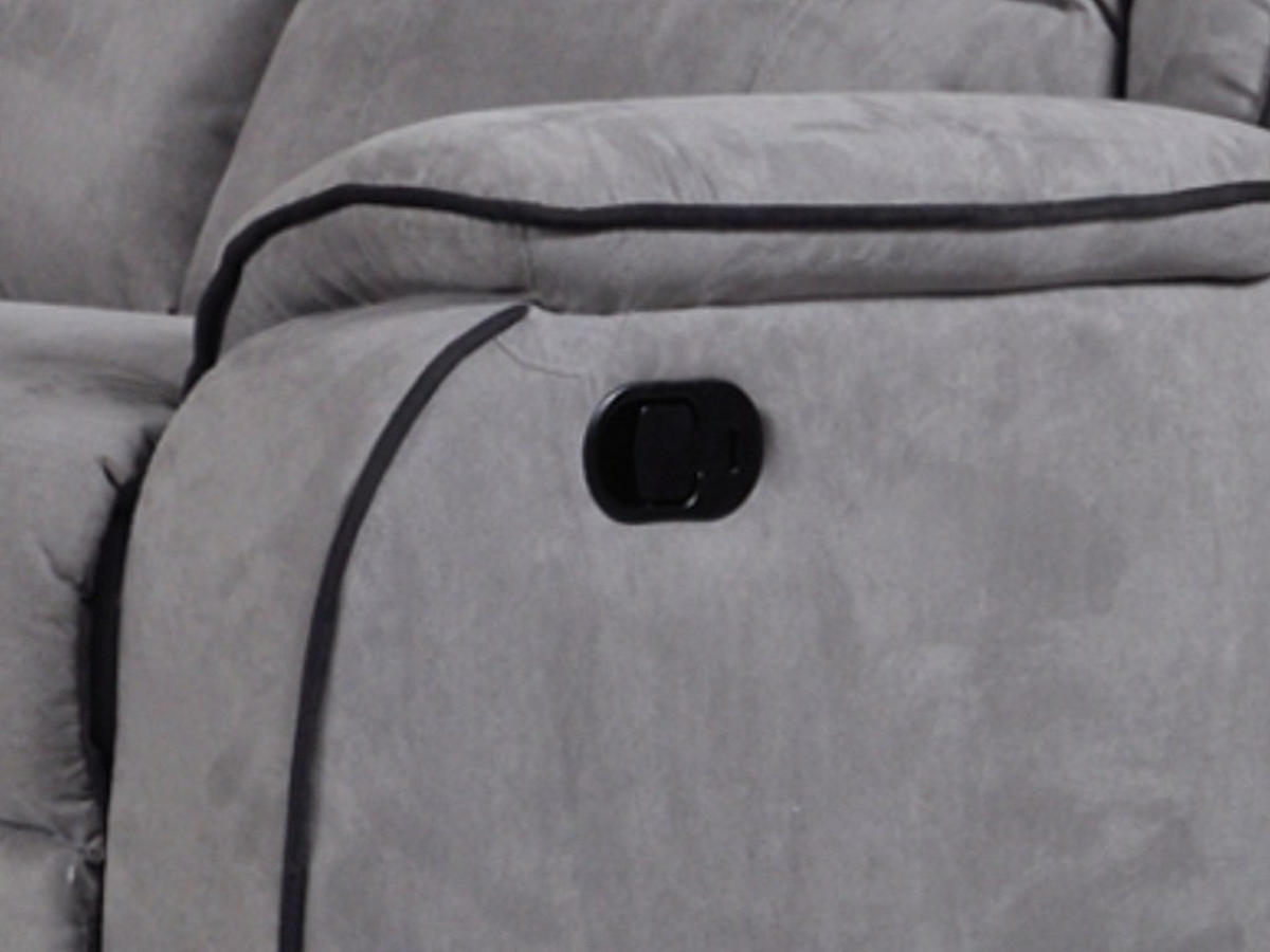 RELAXSESSEL Fernsehsessel - Microfaser - Grau - HERNANI - Grau, Textil (100/99/96cm) - Vente-Unique