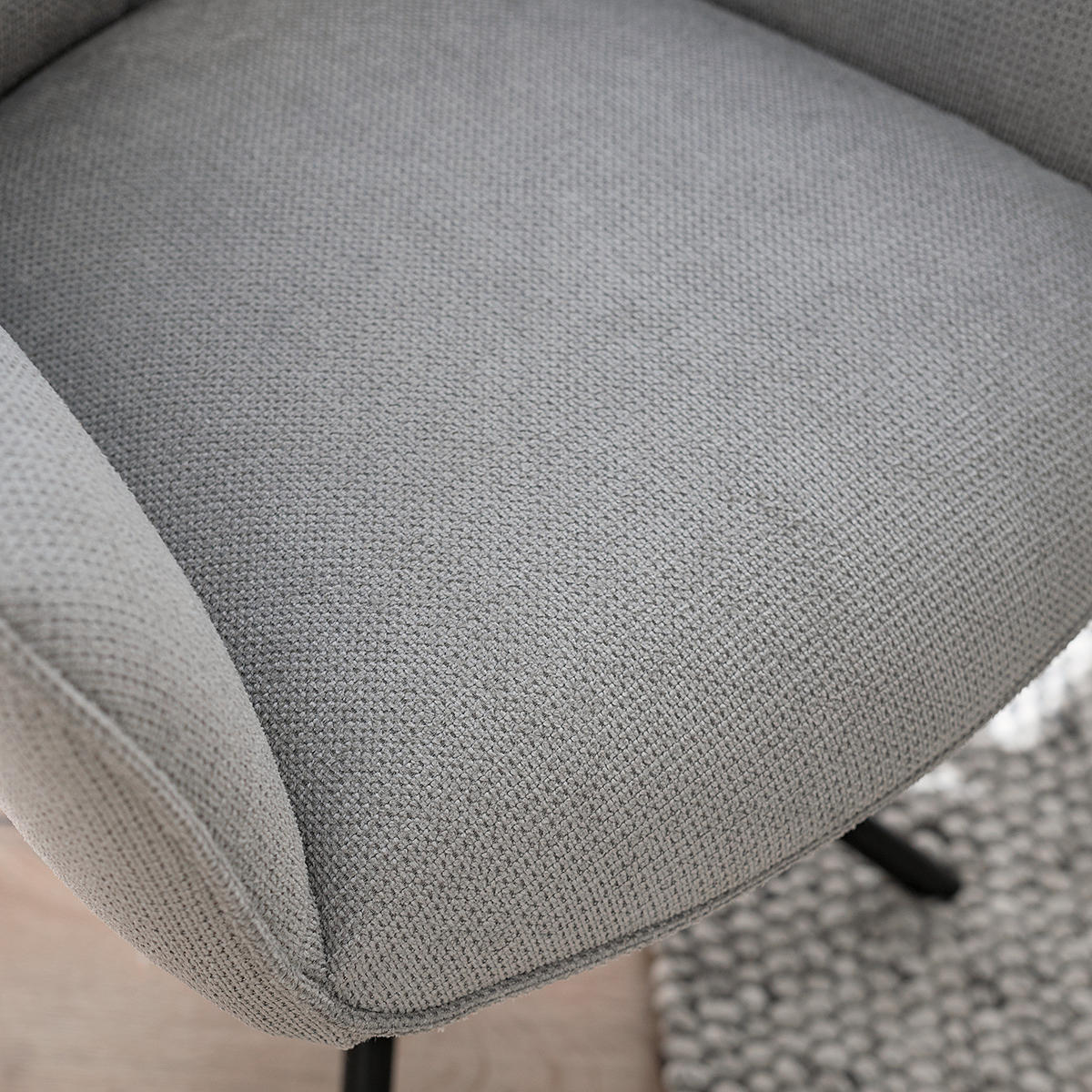 DREHBARER ARMLEHNENSTUHL - Grau, Textil/Metall (59/88/63cm) - home24