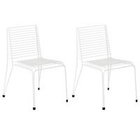 GARTENSTUHL 2er-Set Metall Weiß Chieve - Weiß, Metall (49/80/57cm) - Beliani