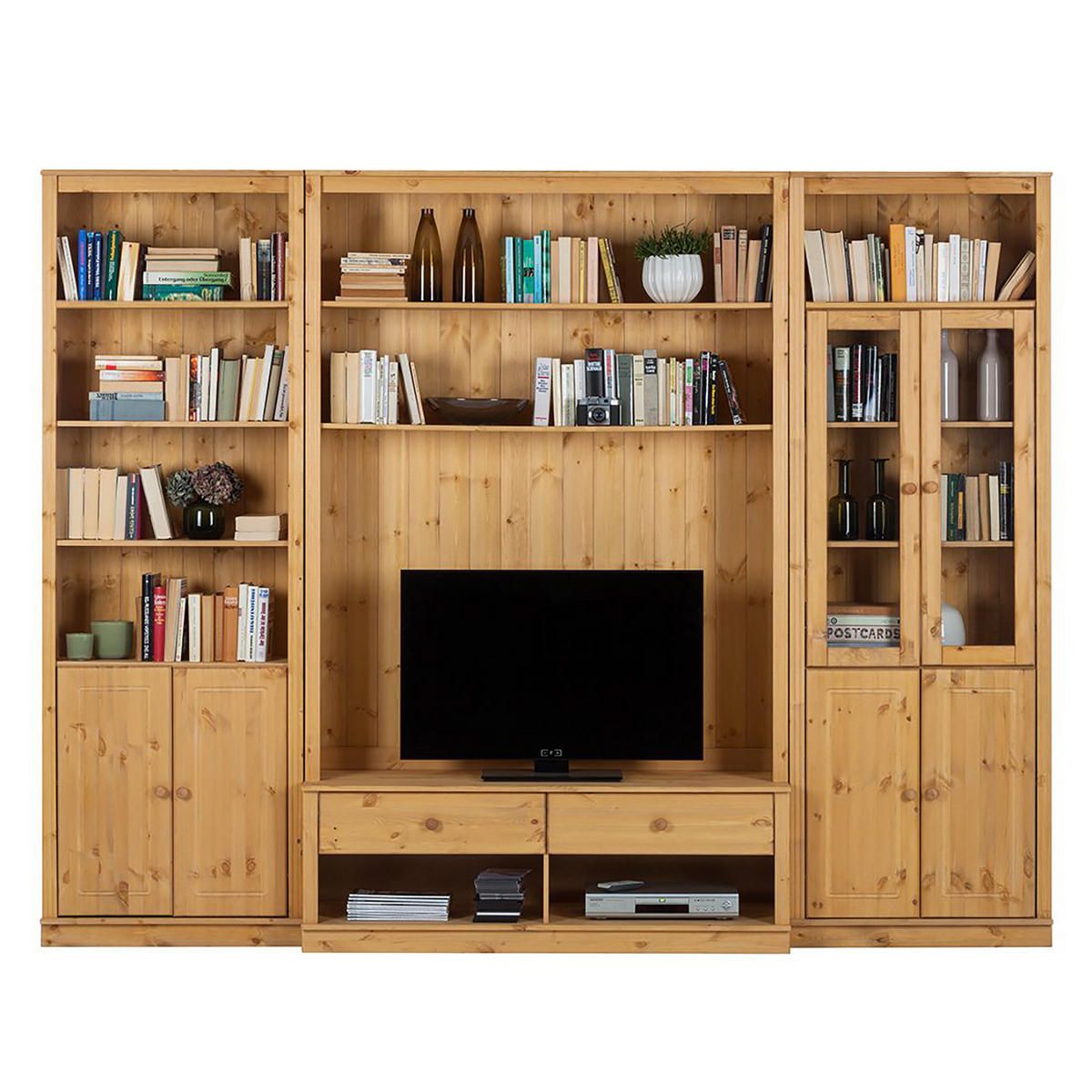 WOHNWAND - Kiefer massiv, Typ C - Kieferfarben, Holz (288/223/45cm) - home24