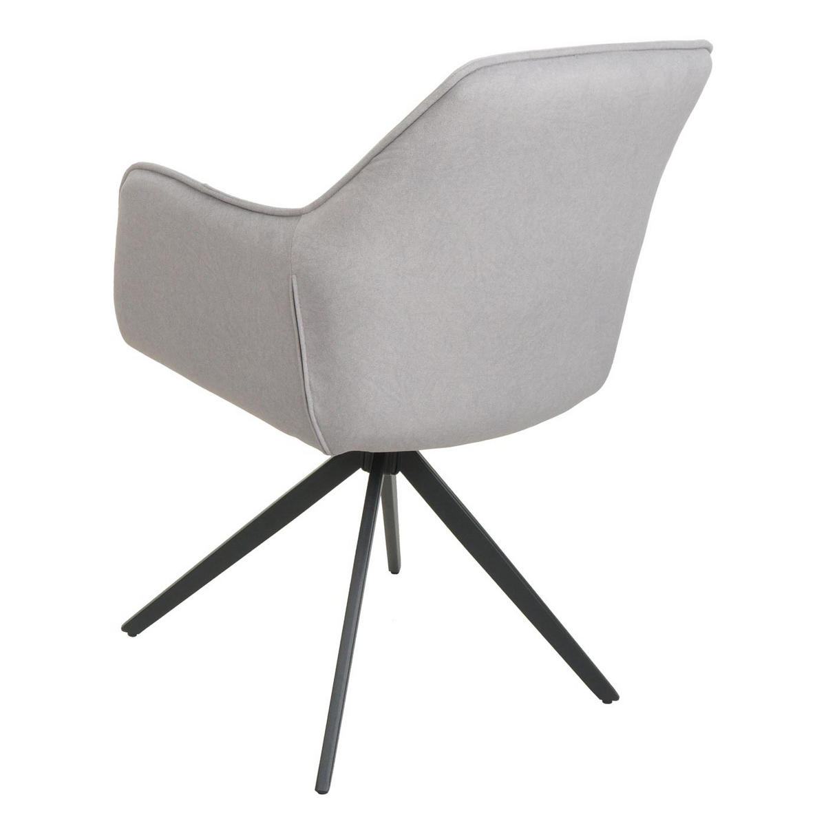 ESSZIMMERSTUHL 6er-Set 87x55x60cm Sitzhöhe 48cm Metall Stoff/Textil Hellgrau - Hellgrau, Textil (55/87/60cm) - CHEFGASTRO