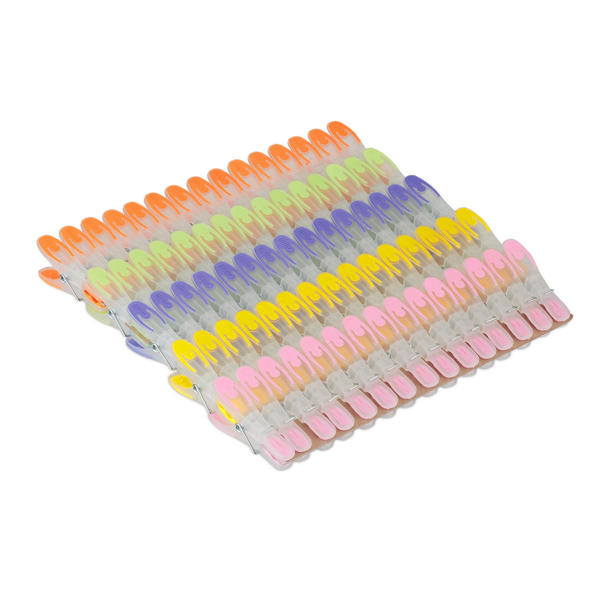 75XWÄSCHEKLAMMERN - Multicolor, Kunststoff/Metall (7/2/3cm) - Relaxdays